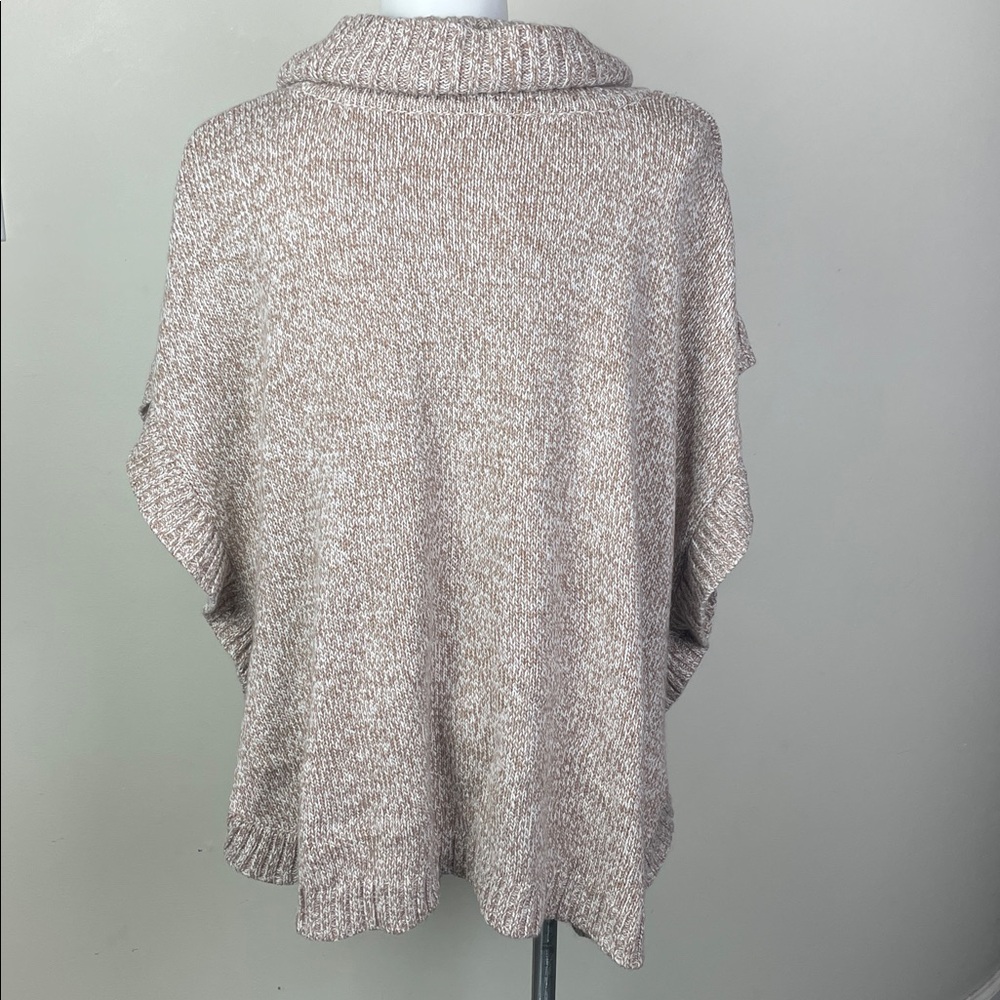 Woman Within Button Side Poncho Tan - Picture 4 of 10